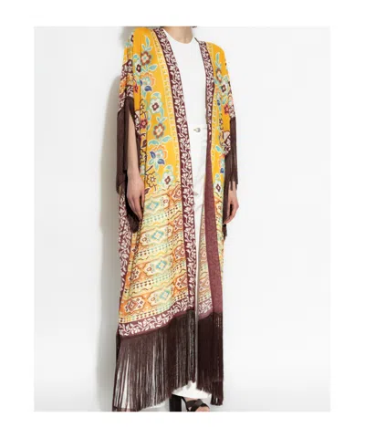 Etro Fringed Printed Kaftan In Multi