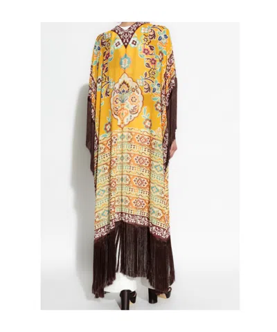 Etro Fringed Printed Kaftan In Multi