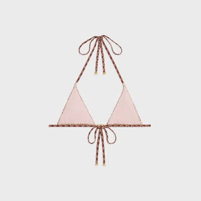 Celine Triomphe Triangle Top In Monogram Matte Jersey In Burgundy