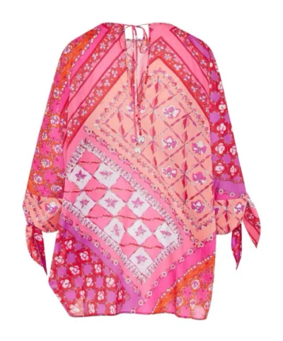 Emilio Pucci Festa Print Cotton Kaftan In Pink