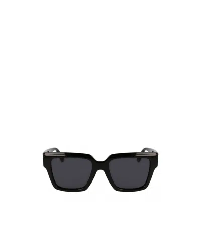 Ferragamo Gancini Acetate Square Sunglasses In Black