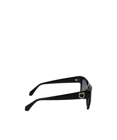 Ferragamo Gancini Acetate Square Sunglasses In Black