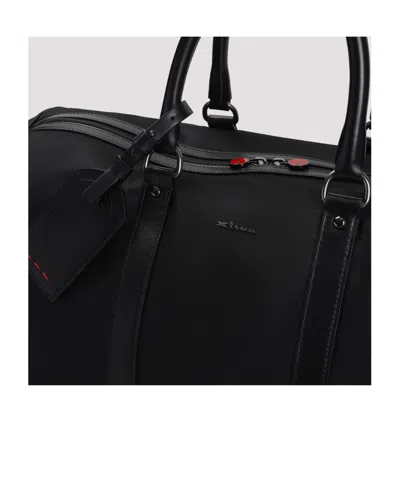 Kiton Nylon Duffle Bag With Leather Inserts
