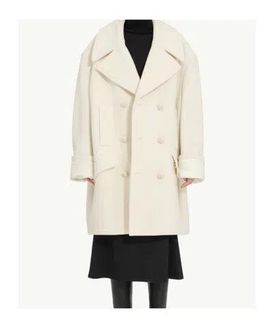 Mm6 Maison Margiela Wool Coat In Neutral