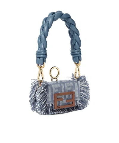 Fendi Blue Ff Denim Charm In Multi