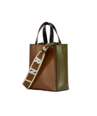 Marni Colour-block Leather Tote Bag