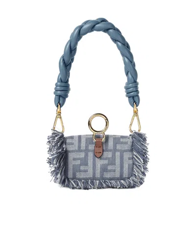 Fendi Blue Ff Denim Charm In Multi