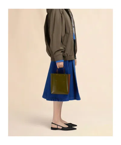 Marni Colour-block Leather Tote Bag