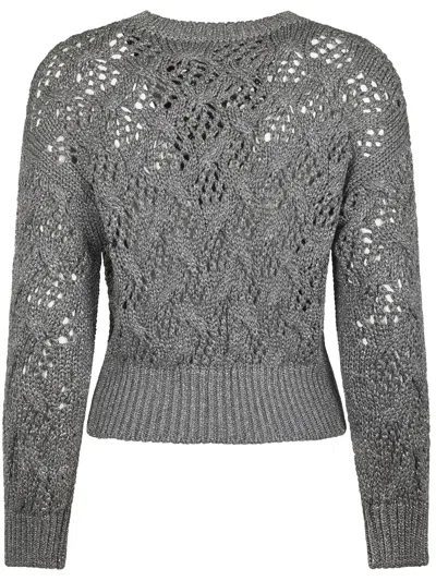 Max Mara Long Sleeve Sweater In Gray