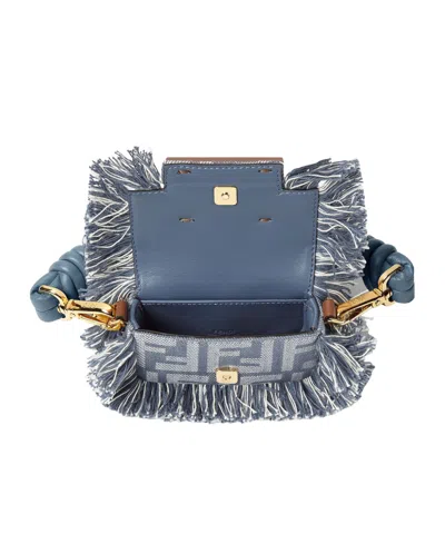 Fendi Blue Ff Denim Charm In Multi