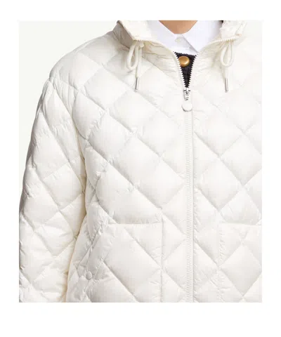 Moncler Diamond-quilted Hooded Short Down Jacket In White