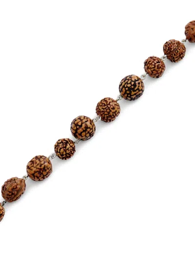 Isabel Marant Beige Rudraksha Seed Bracelets In Brown