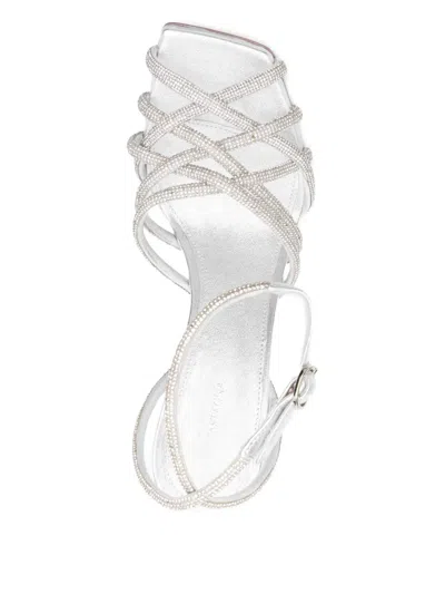 Aldo Castagna 100mm Vittoria Crystal-embellished Sandals In White