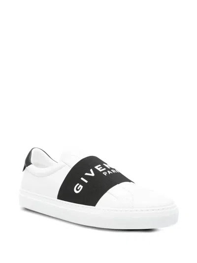 Givenchy Urban Street Sneakers In Leather With Elastic Band In White