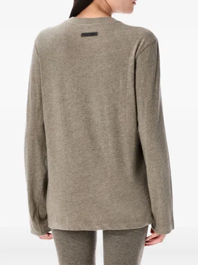 Essentials Crew-neck Long Sleeve T-shirt In Gray