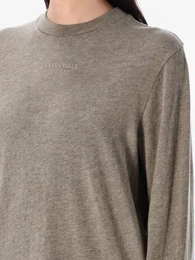 Essentials Crew-neck Long Sleeve T-shirt In Gray