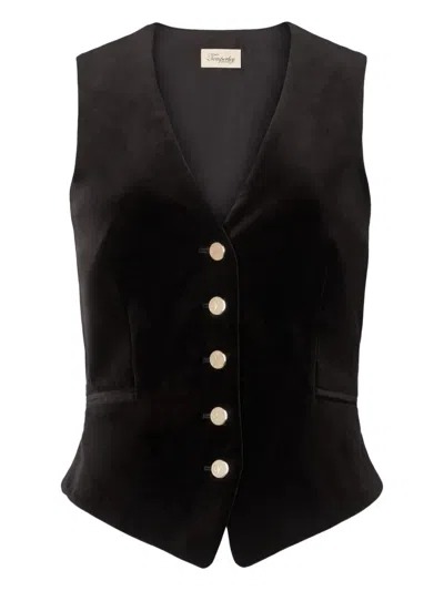 Temperley London Velvet Waistcoat In Black