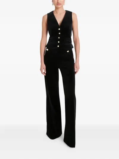 Temperley London Velvet Waistcoat In Black