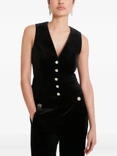 Temperley London Velvet Waistcoat In Black
