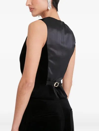 Temperley London Velvet Waistcoat In Black