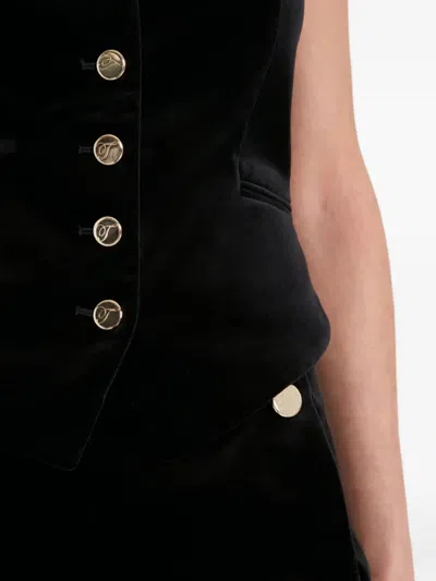 Temperley London Velvet Waistcoat In Black