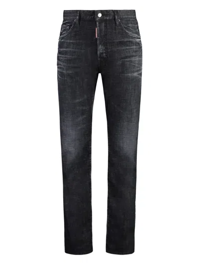 Dsquared2 Easy Black Wash Tidy Biker Black Stretch Cotton Denim Jeans