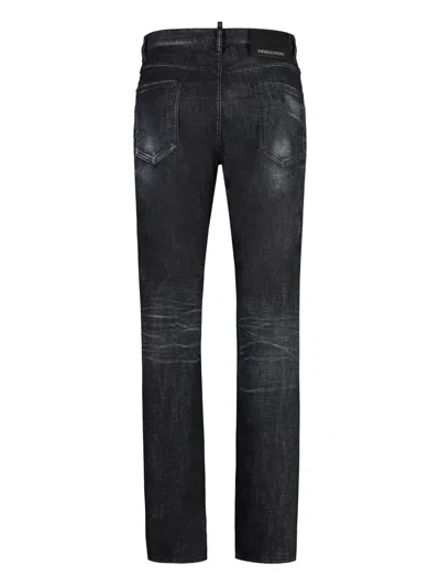 Dsquared2 Easy Black Wash Tidy Biker Black Stretch Cotton Denim Jeans