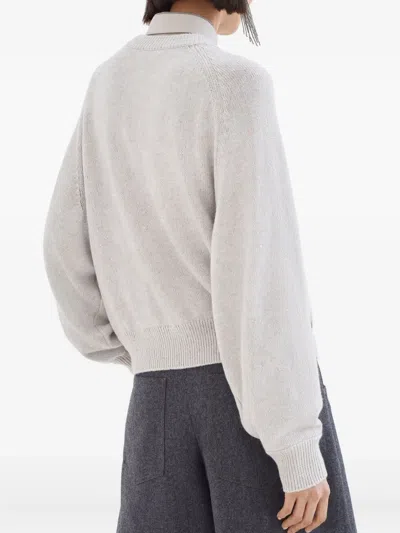 Brunello Cucinelli Sequin-embellished Crew-neck Sweater In Blue