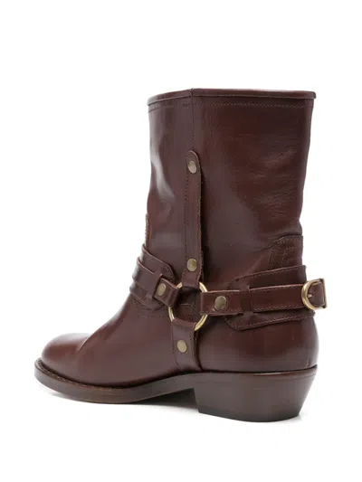Isabel Marant Round Toe Ankle Boots In Brown