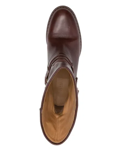 Isabel Marant Round Toe Ankle Boots In Brown
