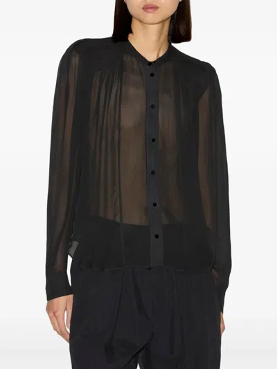 Isabel Marant Étoile Violeta Shirt In Black Wool And Polyester In Black