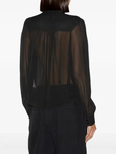 Isabel Marant Étoile Violeta Shirt In Black Wool And Polyester In Black