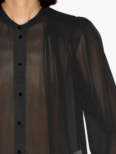 Isabel Marant Étoile Violeta Shirt In Black Wool And Polyester In Black
