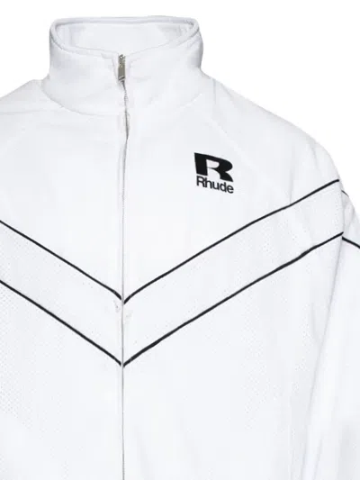 Rhude Piped Raglan Sleeve Track Jacket In White