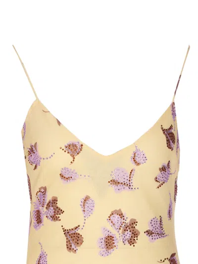 Self-portrait Self Portrait Yellow Floral Rhinestone Maxi Dress In Yellow