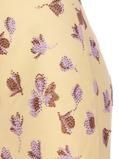 Self-portrait Self Portrait Yellow Floral Rhinestone Maxi Dress In Yellow