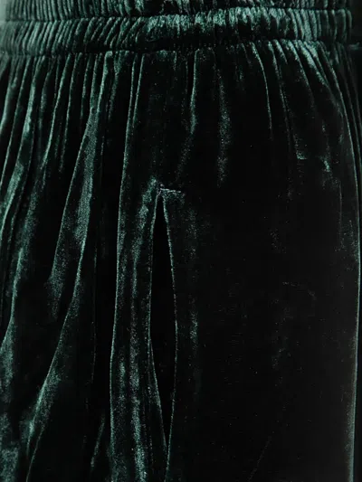 Bianco Levrin Velvet Elasticated-waist Trousers In Green
