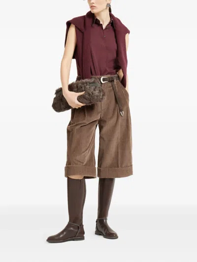 Brunello Cucinelli Sleeveless Poplin Shirt In Multi
