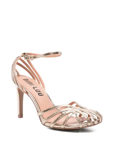 Bibi Lou 85mm Ankle-strap Sandals In Gold