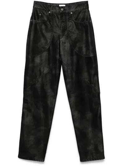 Isabel Marant Étoile Womens Black Kelvina Wide-leg Faux-leather Trousers In Black