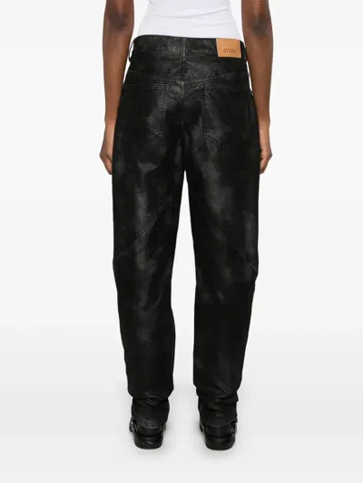 Isabel Marant Étoile Womens Black Kelvina Wide-leg Faux-leather Trousers In Black
