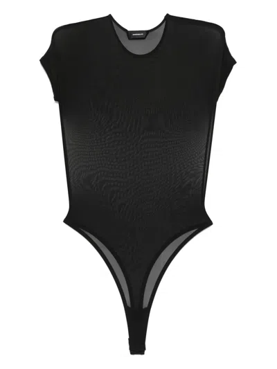 Wardrobe.nyc Sheer Cap-sleeve Bodysuit In Black