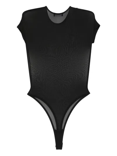 Wardrobe.nyc Sheer Cap-sleeve Bodysuit In Black