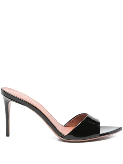 Aldo Castagna 80mm Alixia Patent Leather Sandals In Black