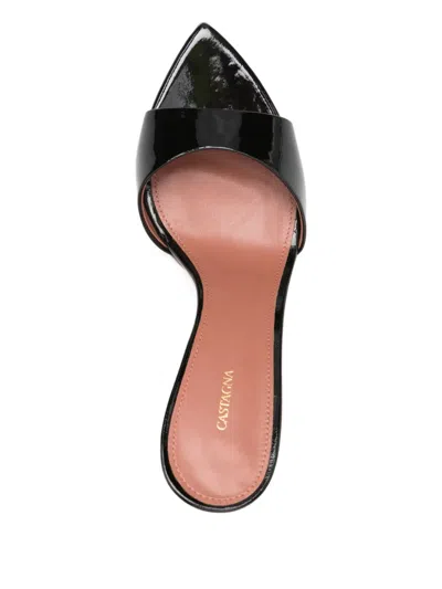 Aldo Castagna 80mm Alixia Patent Leather Sandals In Black
