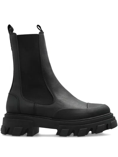 Ganni Leather Ankle Boots Boots And Ankle Boots Black In Black