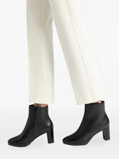 Geox 60mm Walk Pleasure Zip-detail Block-heel Boots In Black