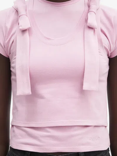 Ambush Pink Layered Ribbon Baby T-shirt In Pink