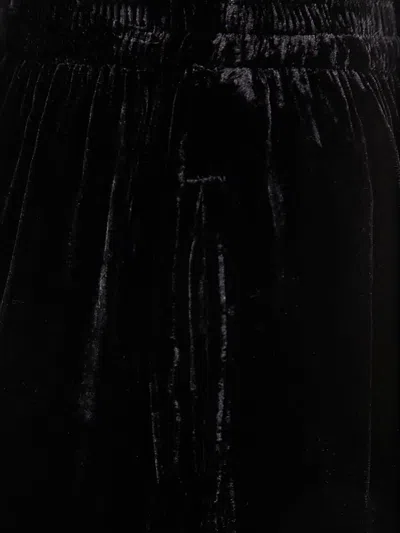 Bianco Levrin Velvet Elasticated-waist Trousers In Black