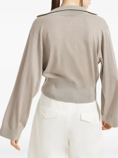 Brunello Cucinelli Zip-front Cardigan In Gold